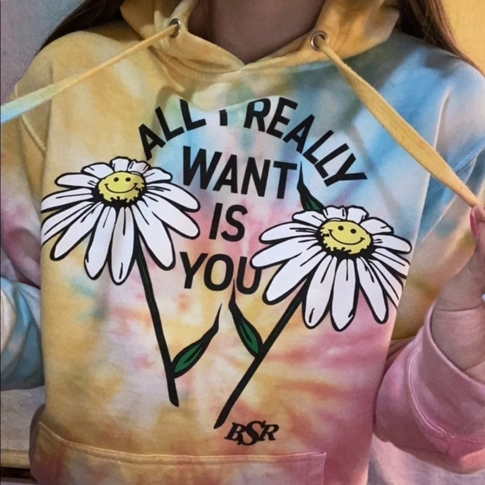 BSR All I really want is you tie-dye sweatshirt medium